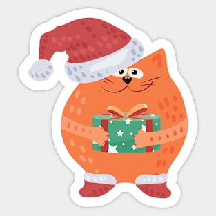 Cat in a New Year's hat Sticker